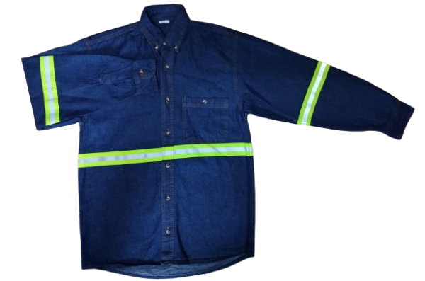Camisa de mezclilla 7.5 oz con reflejante
