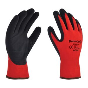 Guante nylon rojo con polimero en palma