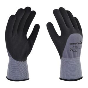 Guante nylon gris con nitrilo microporoso