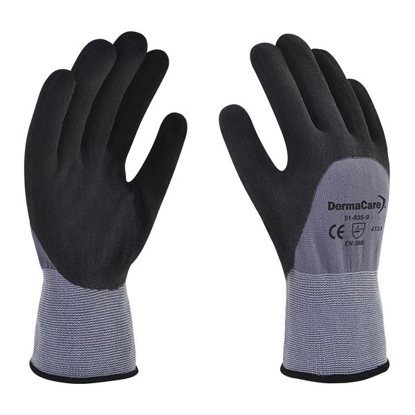 Guante nylon gris con nitrilo microporoso