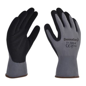 Guante nylon gris con nitrilo negro