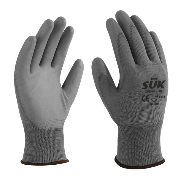 Guante nylon gris con poliuretano SUK