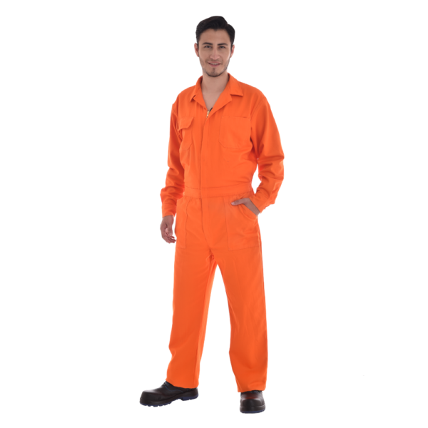 Overol 100% algodón naranja y azul marino - Image 2